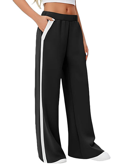 Side Striped Wide Leg Pants - Rochelle's House LLC