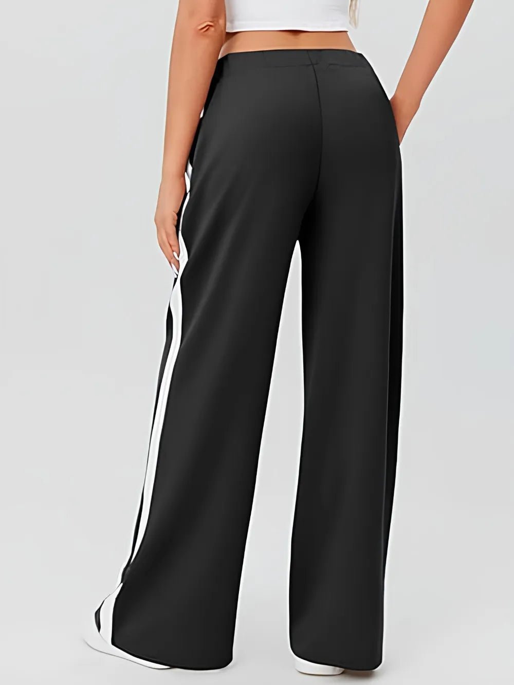 Side Striped Wide Leg Pants - Rochelle's House LLC