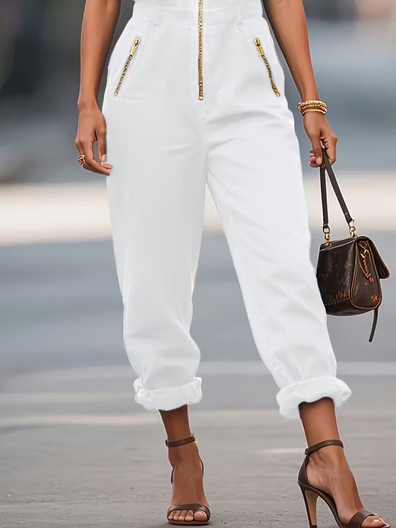 Sleeveless Zip - Up Jumpsuit - Rochelle's House LLC