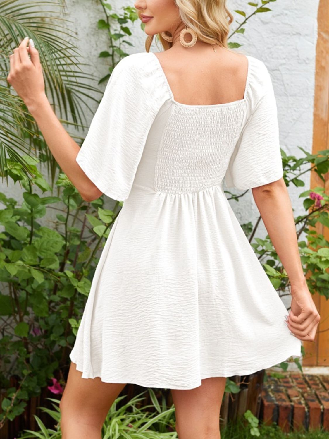 Back view of product with easy, flowy drape
