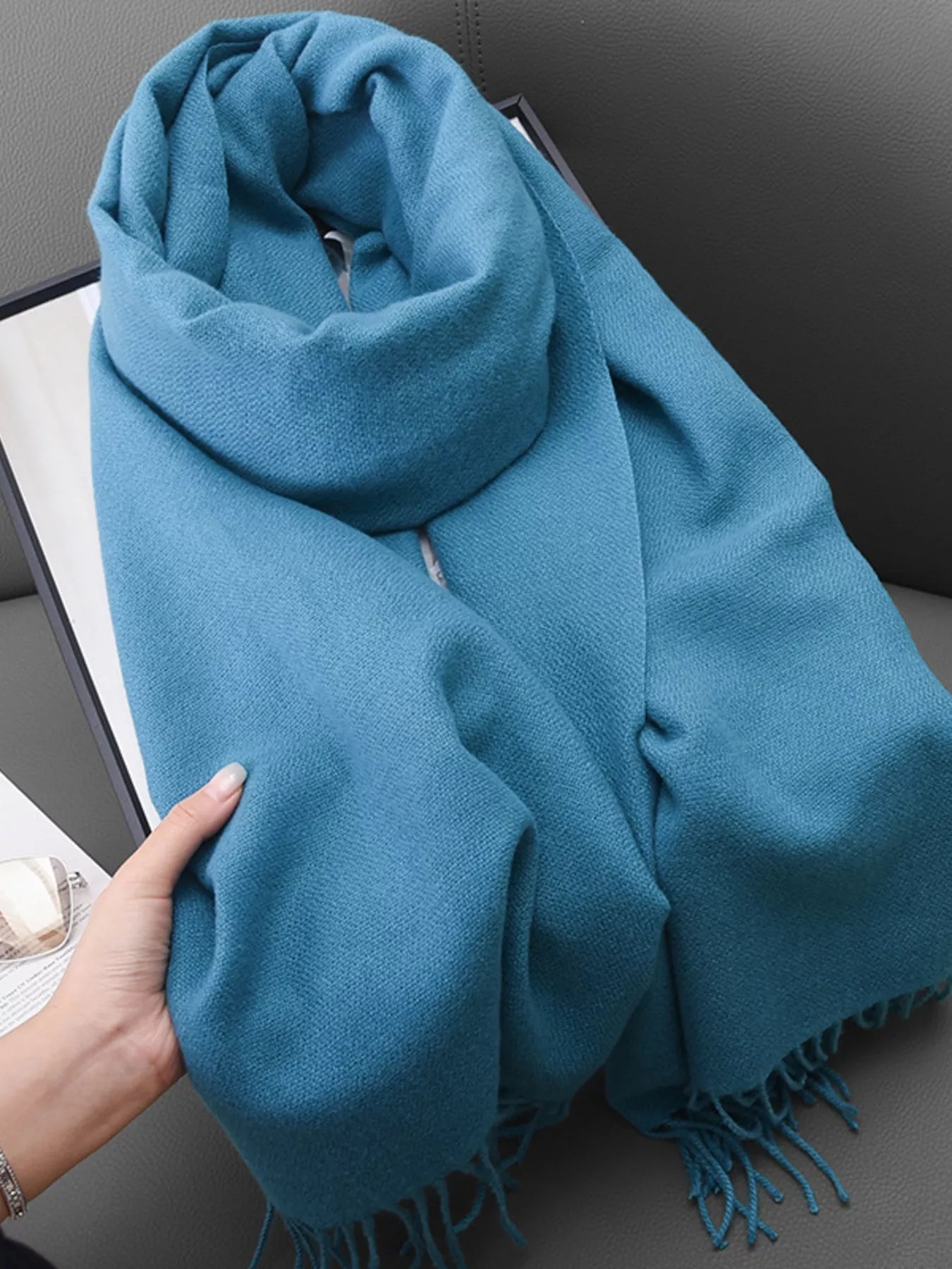 Solid Color Fringe Scarf - Rochelle's House LLC