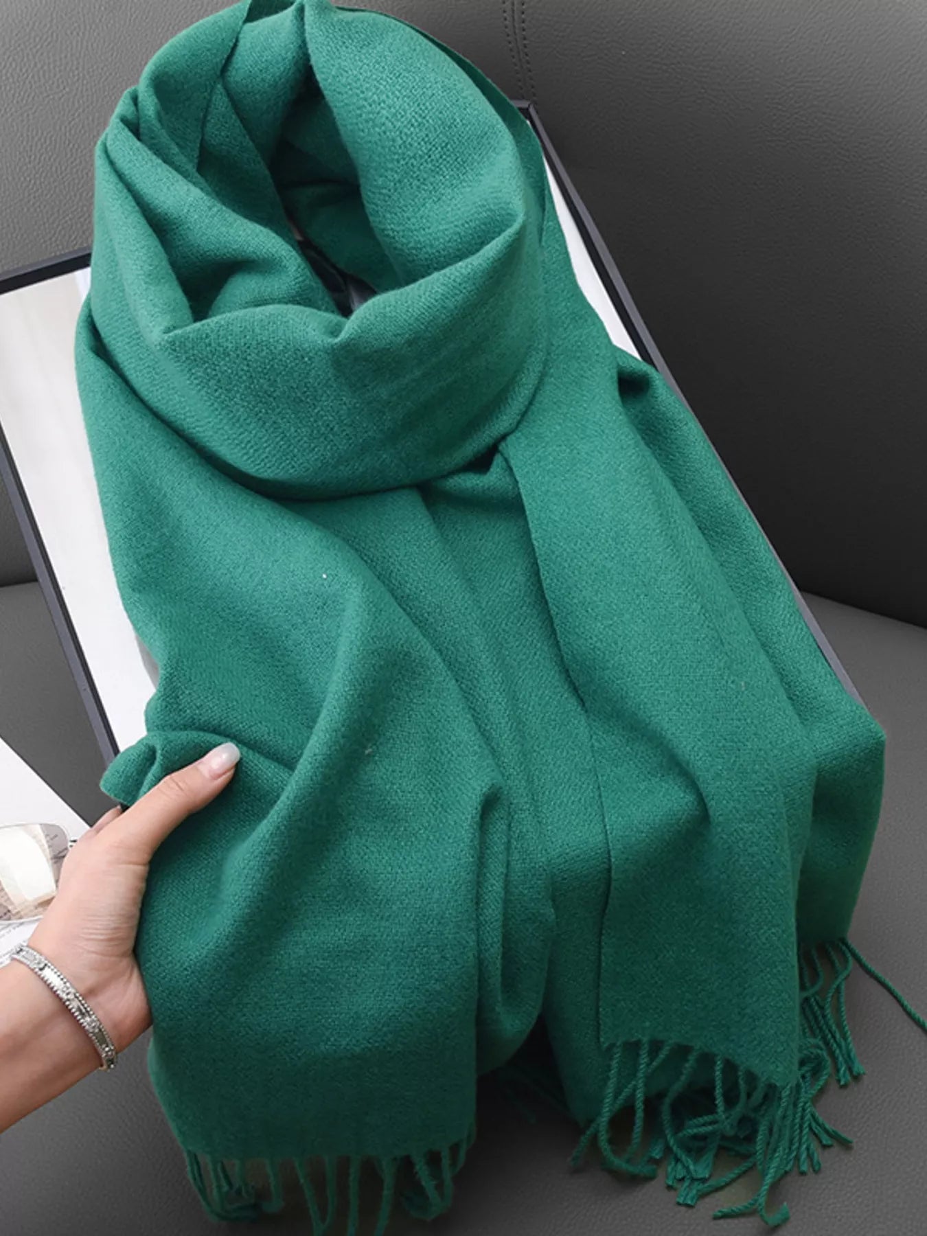 Solid Color Fringe Scarf - Rochelle's House LLC