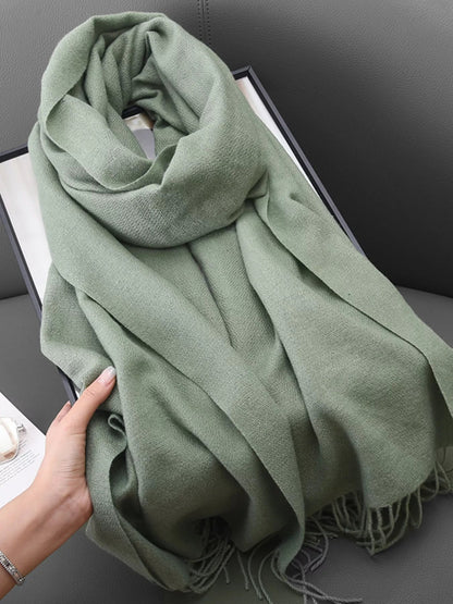 Solid Color Fringe Scarf - Rochelle's House LLC