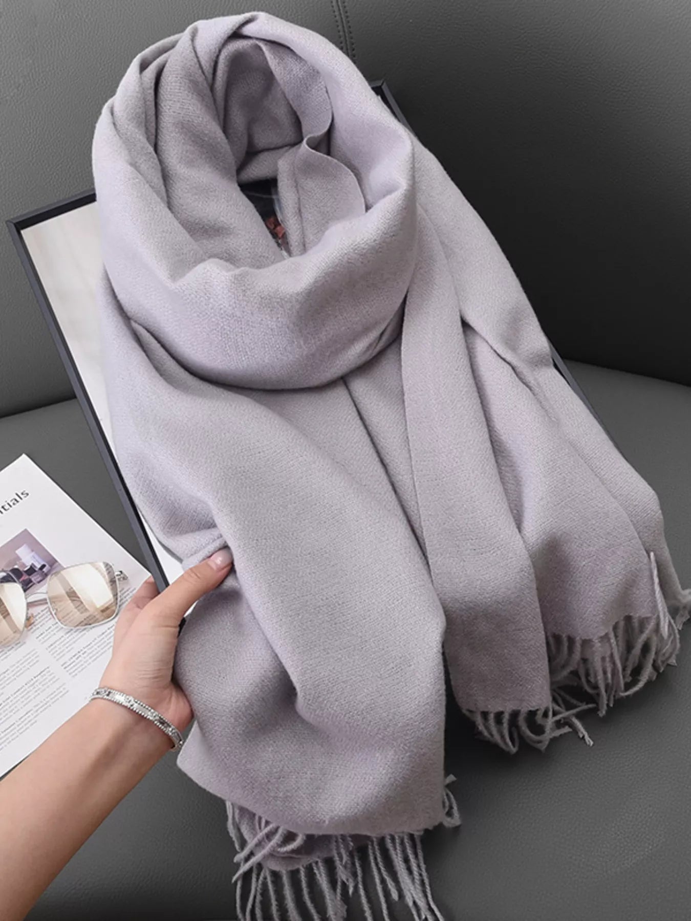 Solid Color Fringe Scarf - Rochelle's House LLC