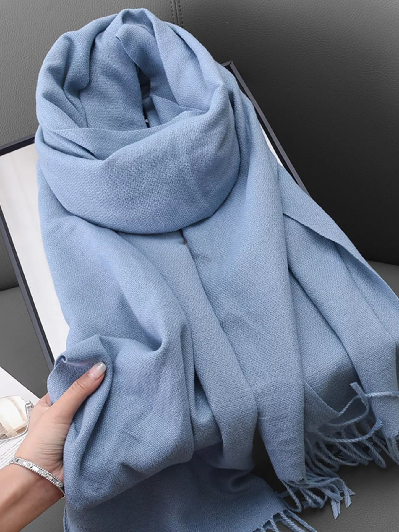 Solid Color Fringe Scarf - Rochelle's House LLC