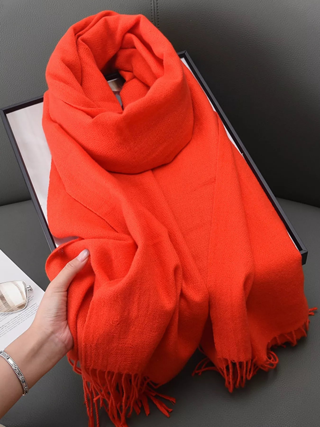 Solid Color Fringe Scarf - Rochelle's House LLC