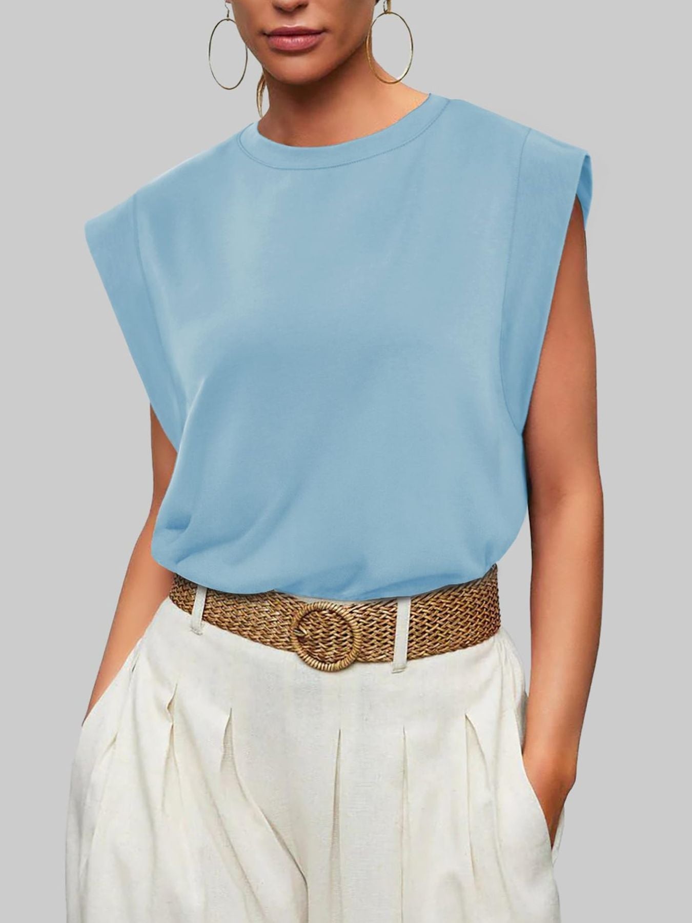 Solid Color Round Neck Tank - Rochelle's House LLC