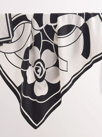 Square Flower Silk Scarf - Rochelle's House LLC