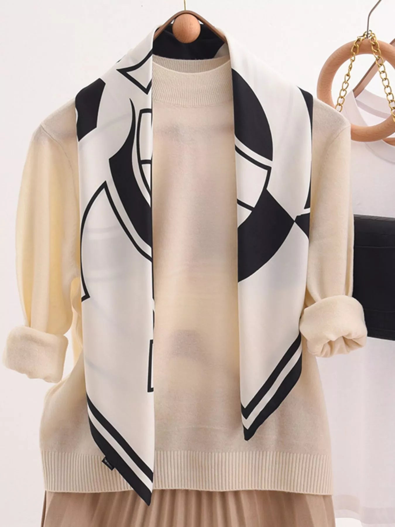 Square Flower Silk Scarf - Rochelle's House LLC