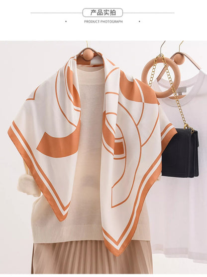 Square Flower Silk Scarf - Rochelle's House LLC