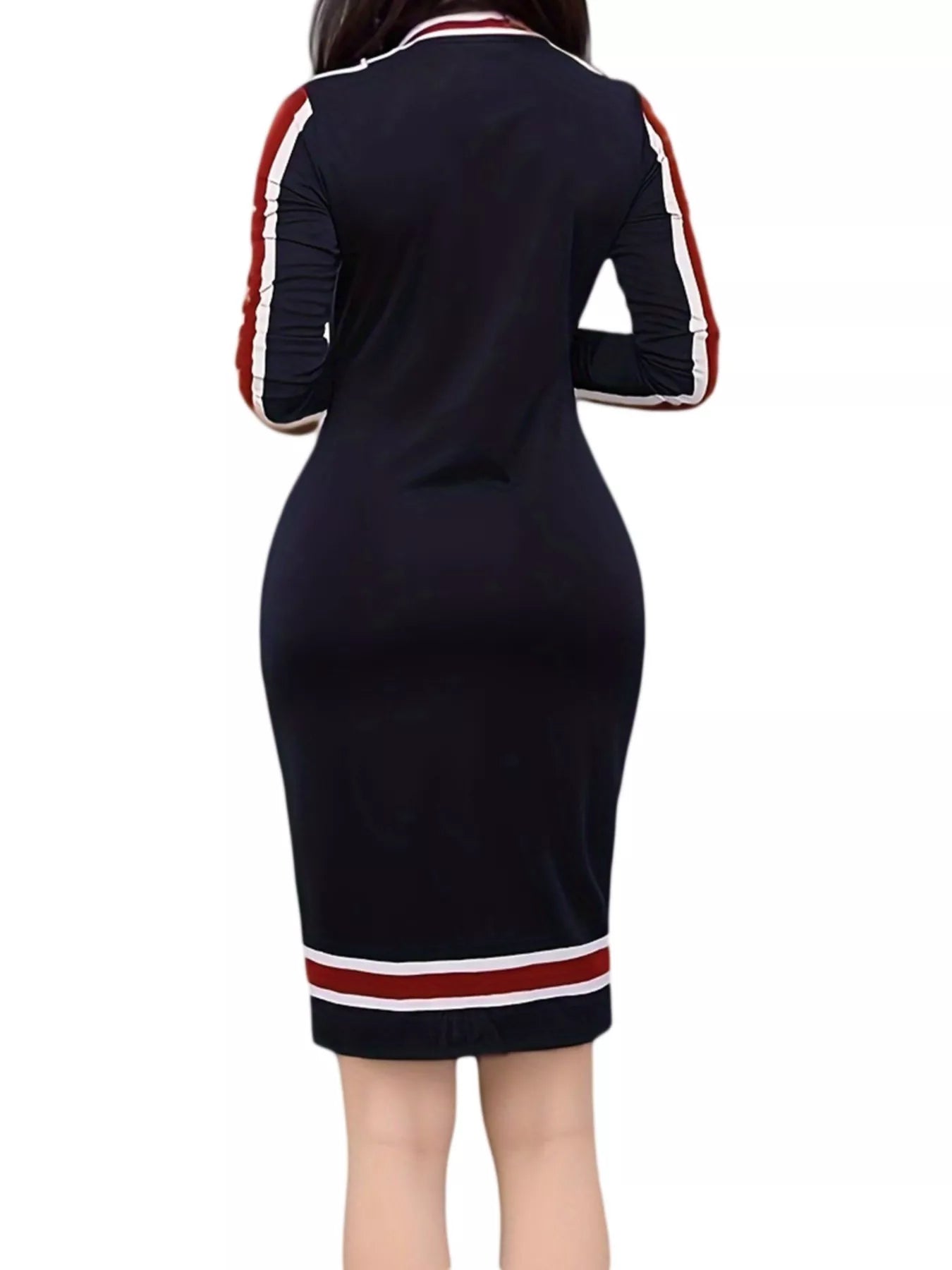 Striped Bodycon Long Sleeve Dress - Rochelle's House LLC