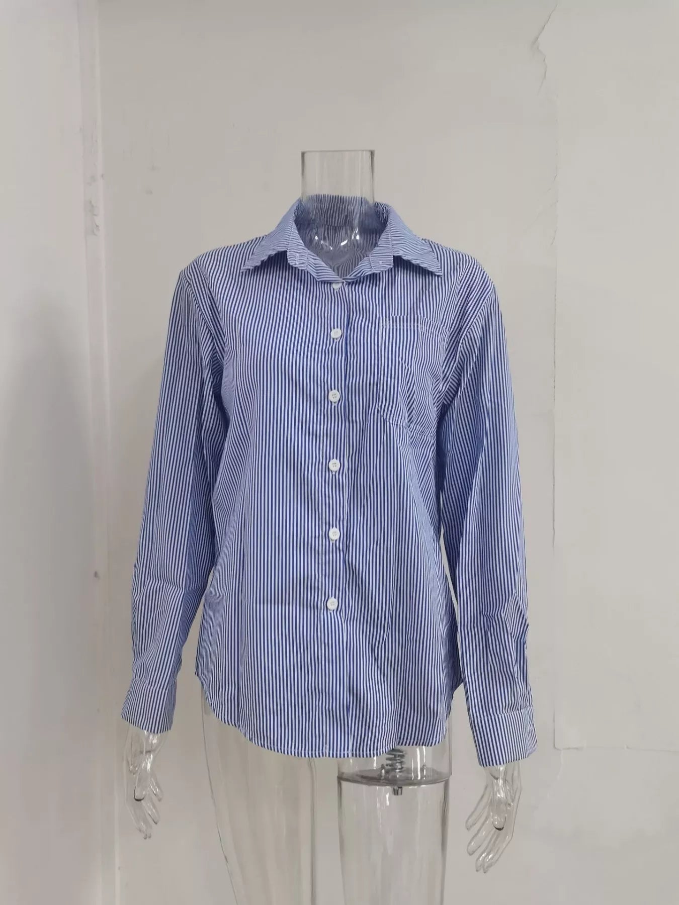 Striped Button - Down Relaxed Fit Shirt - Rochelle's House LLC