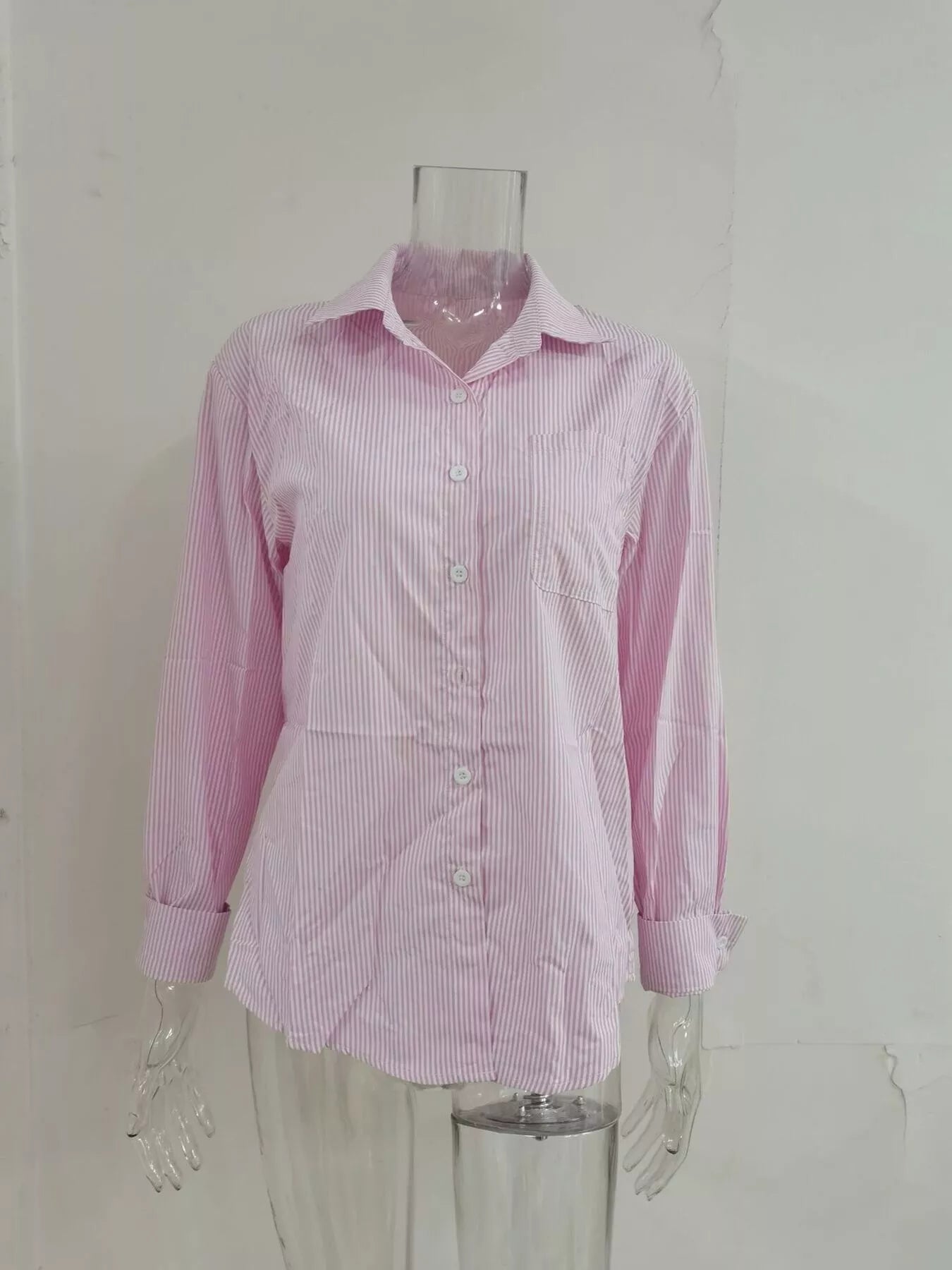 Striped Button - Down Relaxed Fit Shirt - Rochelle's House LLC