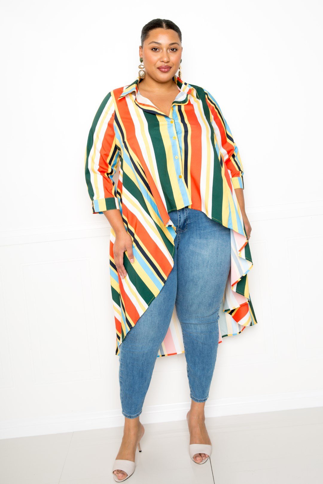 Striped Hi Low Shirt - Rochelle's House LLC