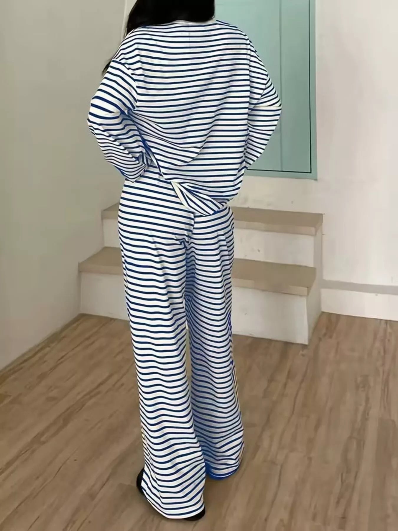 Striped Long Sleeve Top and Pants Set - Rochelle's House LLC