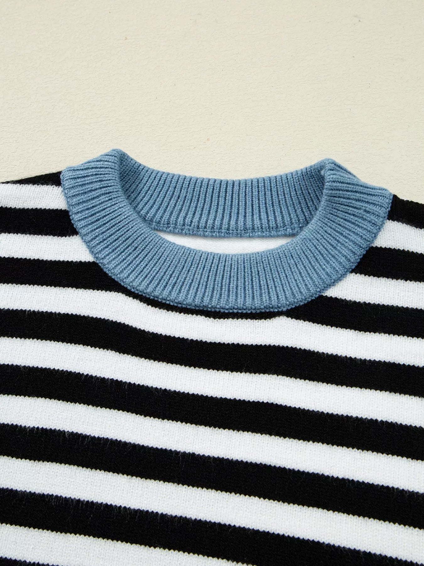 Striped Panels Colorblock Sleeve Sweater - Rochelle's House LLC