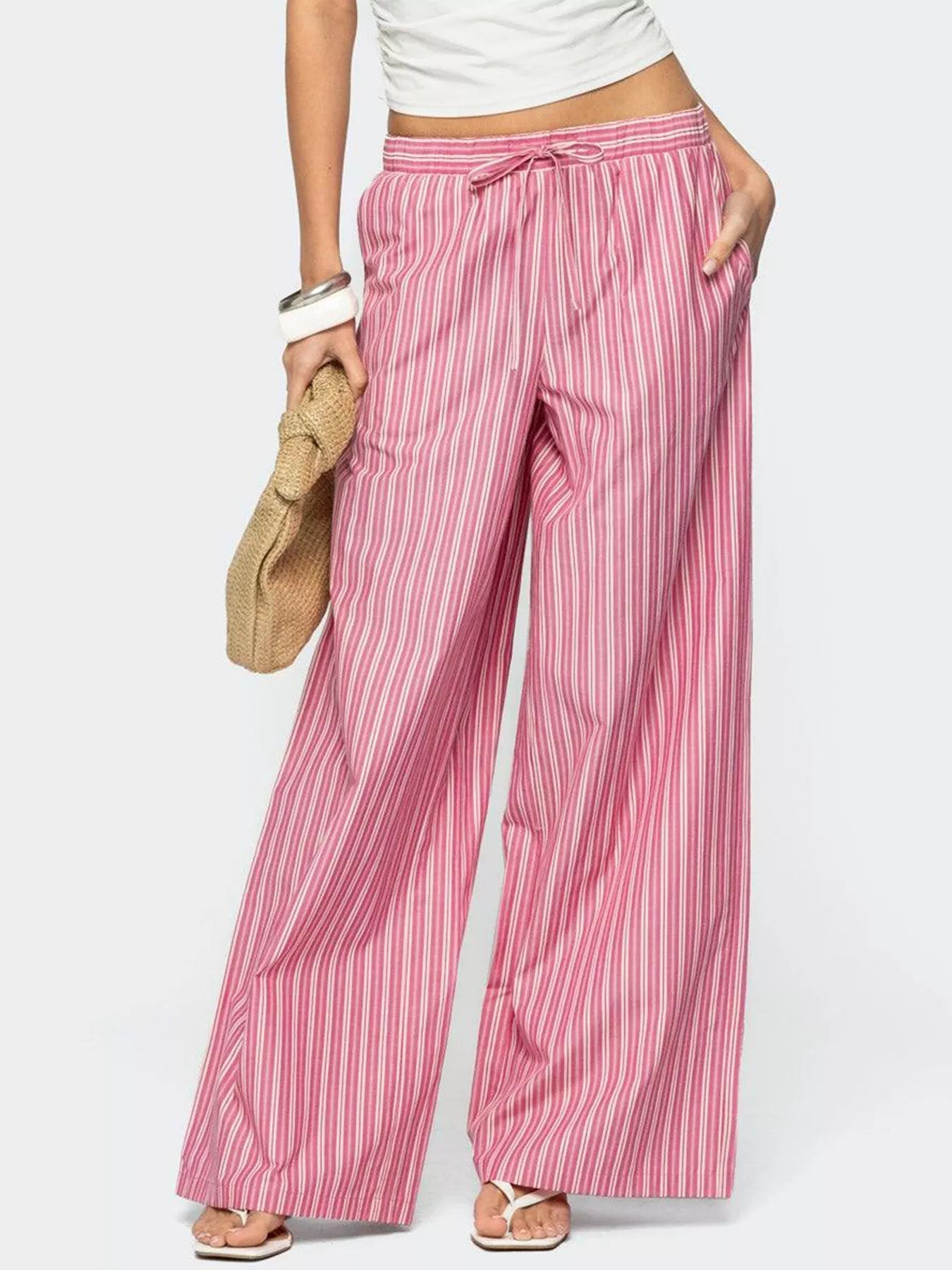 Striped Wide Leg Pants - Rochelle's House LLC