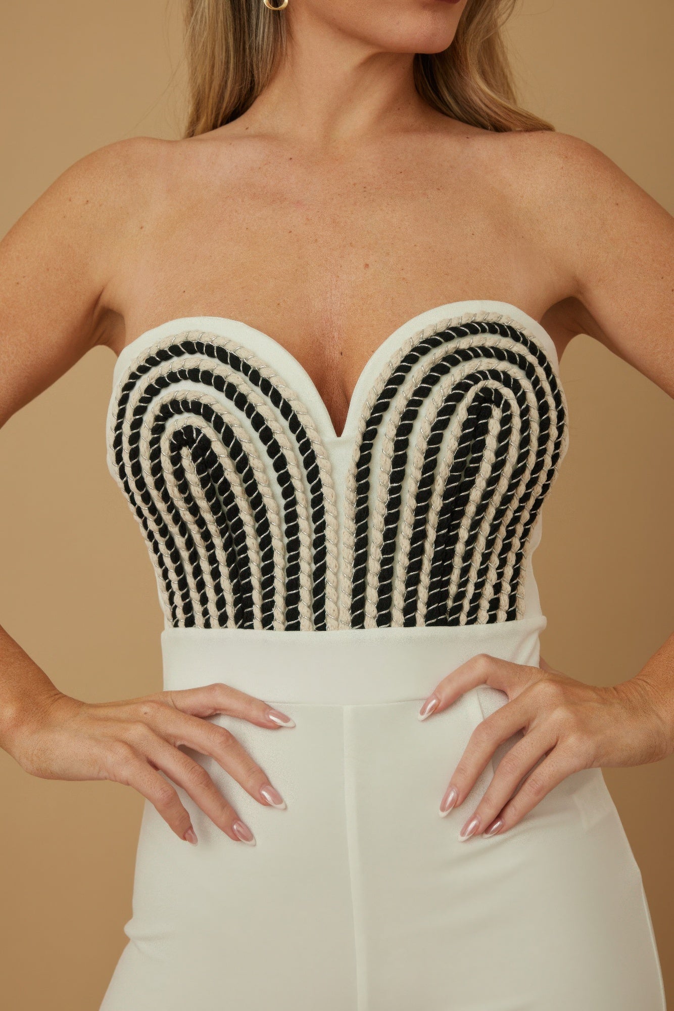 Side view of product highlighting flattering shape and movement