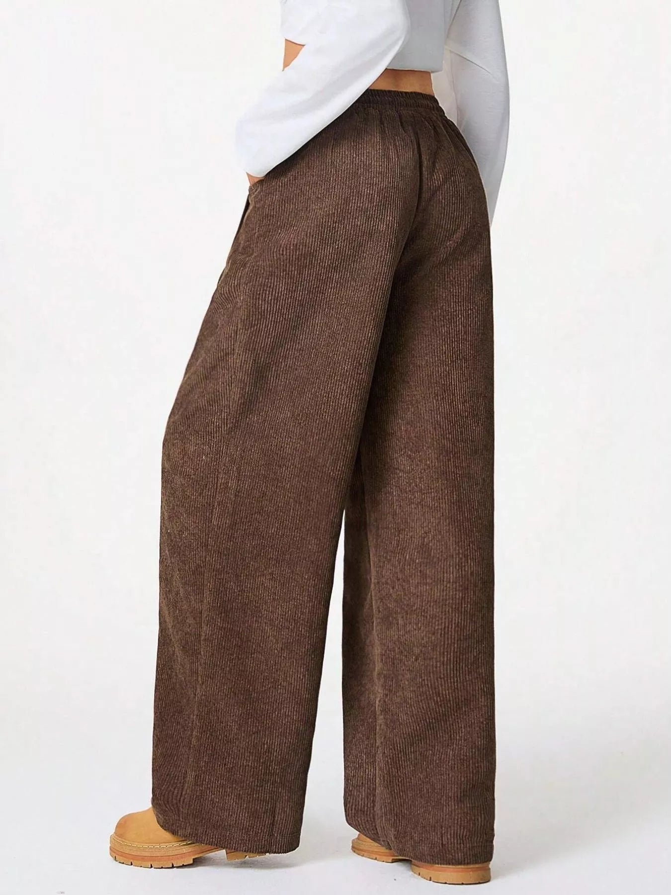 Wide Leg Corduroy Drawstring Pants - Rochelle's House LLC