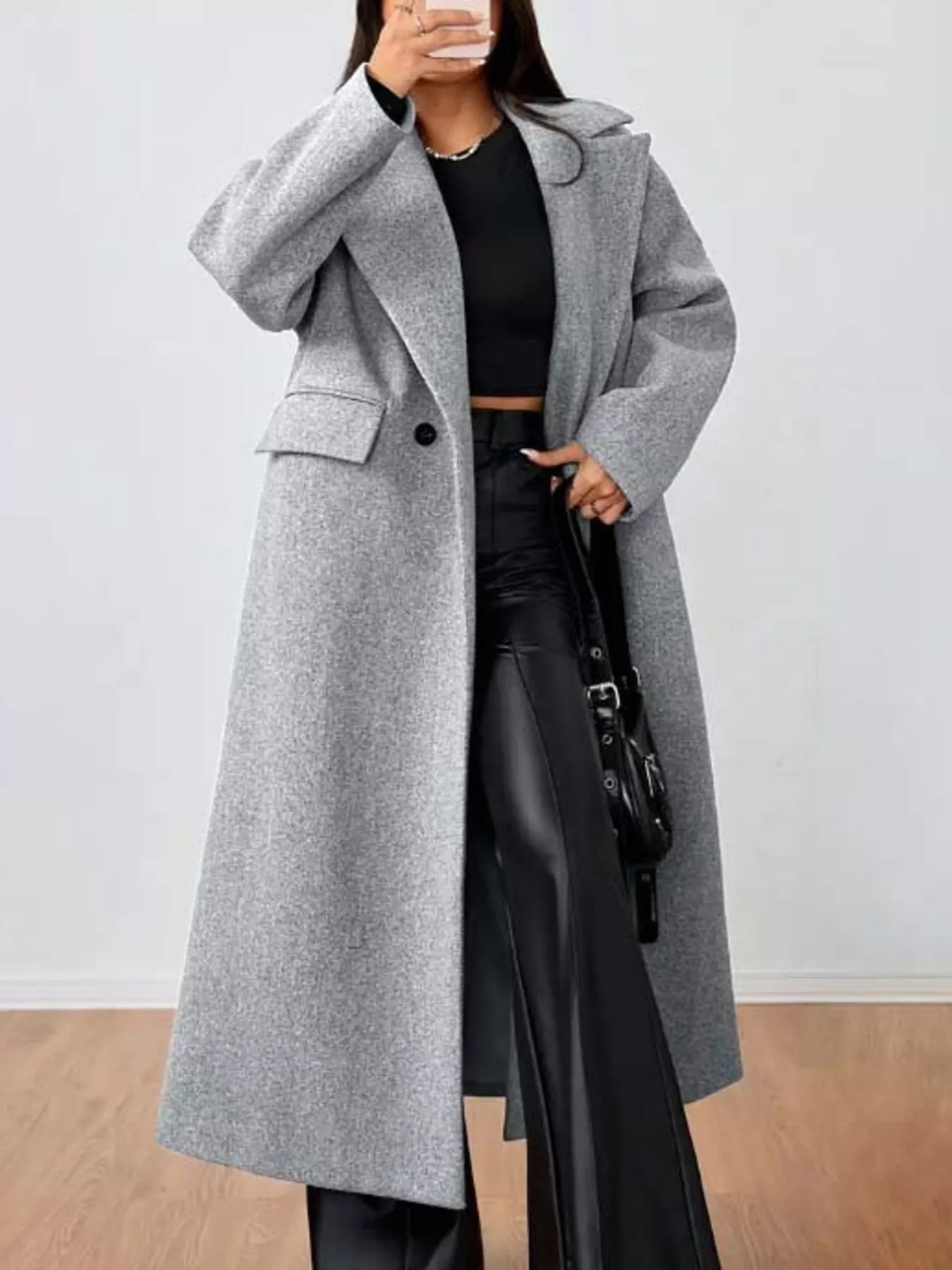 Wool - Blend Longline Overcoat - Rochelle's House LLC