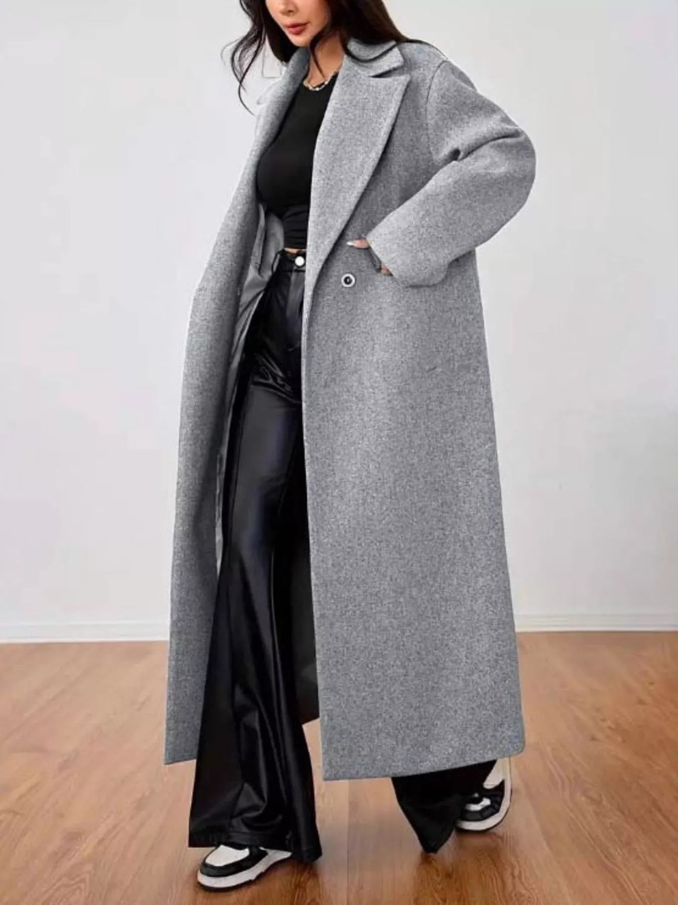 Wool - Blend Longline Overcoat - Rochelle's House LLC