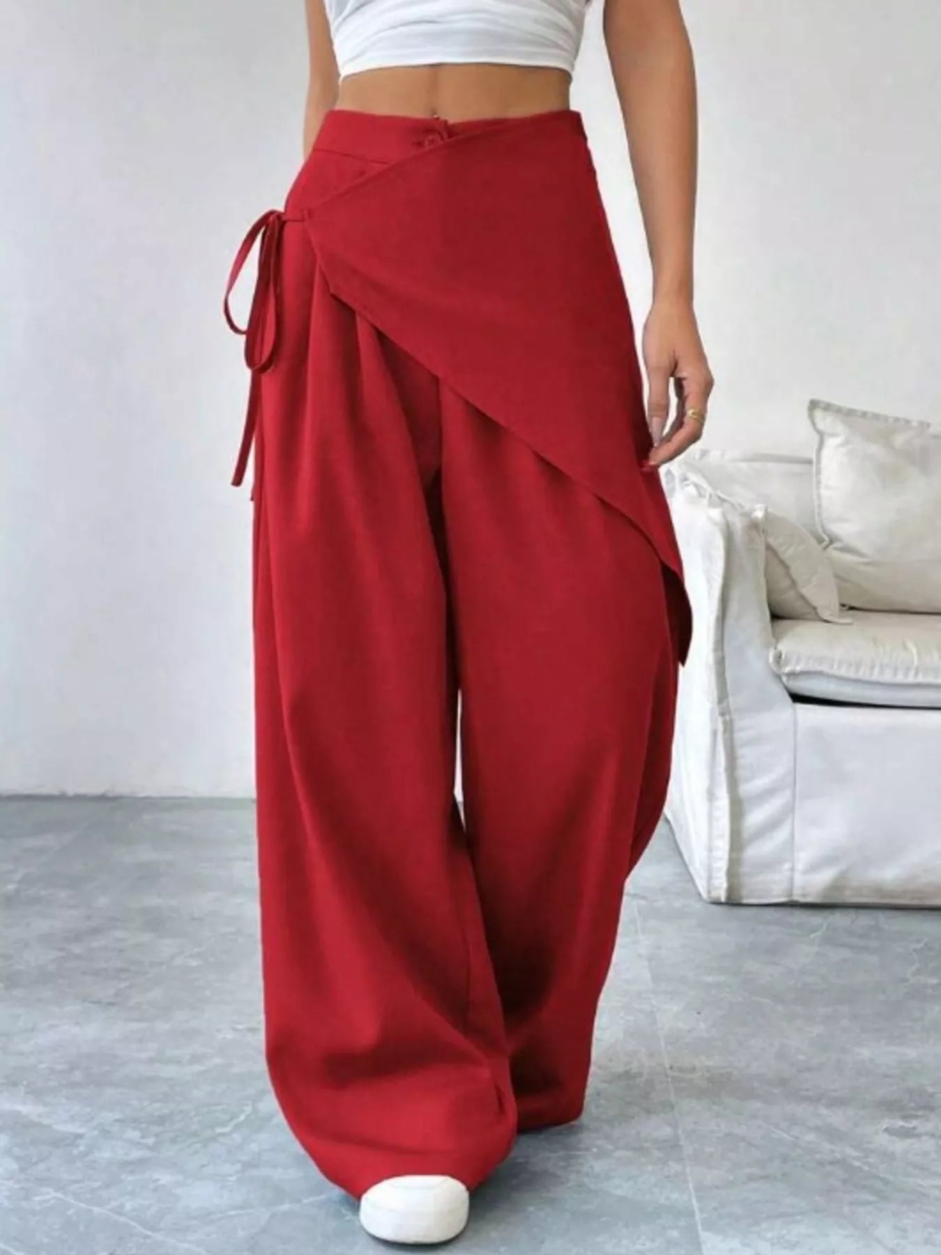 Wrap - Front Wide - Leg Pants - Rochelle's House LLC