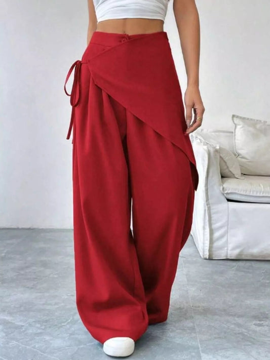 Wrap - Front Wide - Leg Pants - Rochelle's House LLC