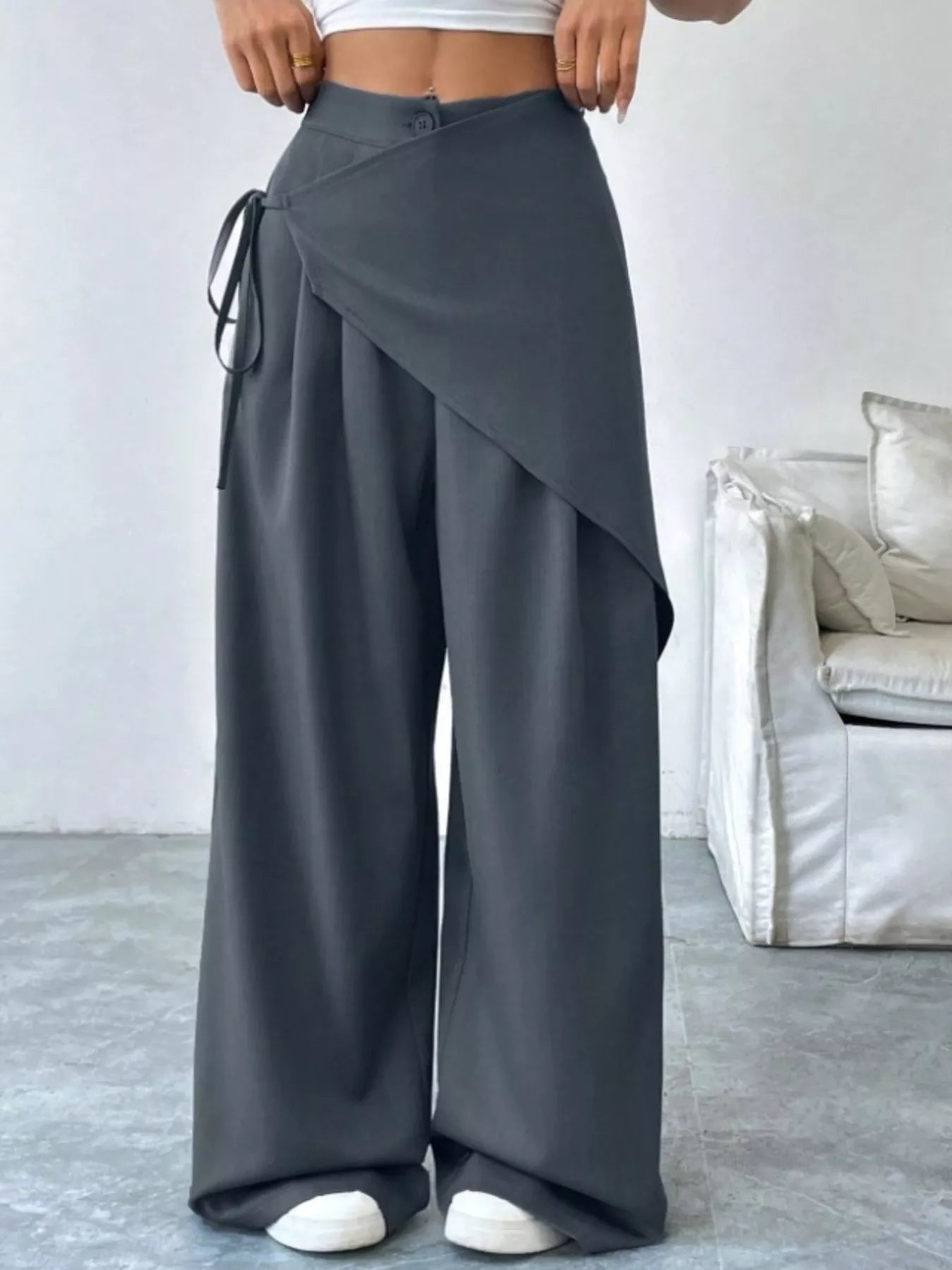 Wrap - Front Wide - Leg Pants - Rochelle's House LLC