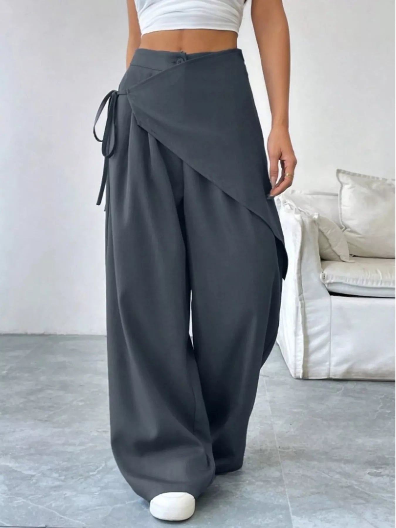 Wrap - Front Wide - Leg Pants - Rochelle's House LLC