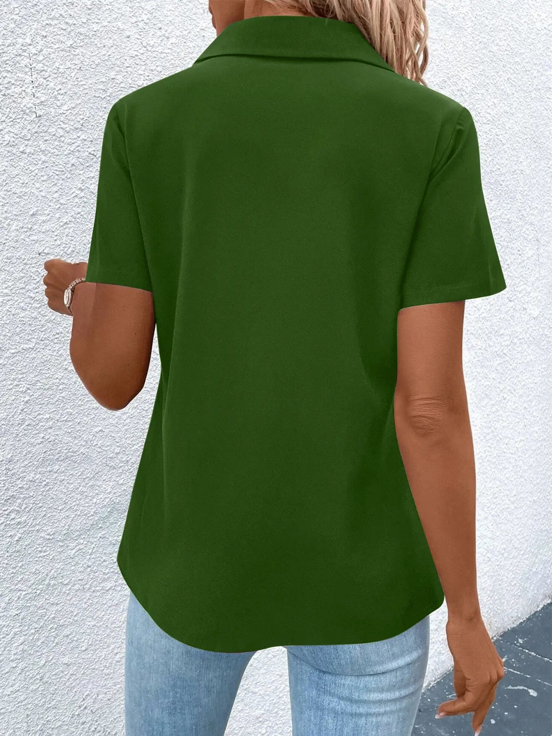 Back view of product with easy, flowy drape