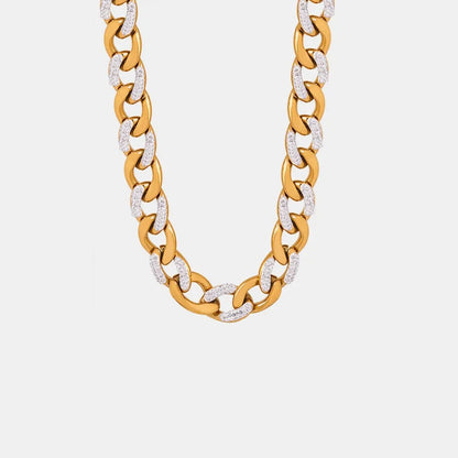 Zircon Titanium Steel Chunky Chain Necklace - Rochelle's House LLC