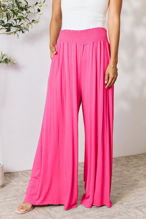 Double Take Smocked Wide Leg Pants