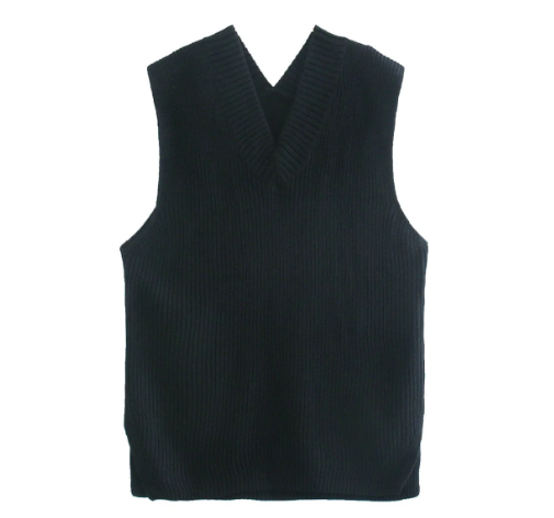 V-neck Knitted Sleeveless Vest