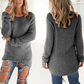 Women Loose Long Sleeve Solid Warm Pullovers