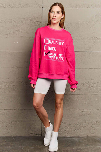 Simply Love Letter Graphic Long Sleeve Sweatshirt