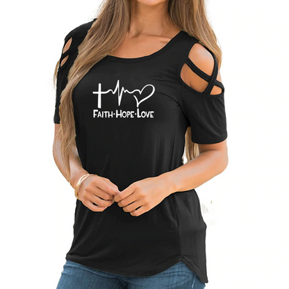 Women's Faith Hope Love Plus Size Tops