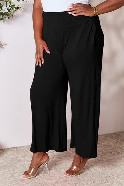 Double Take Smocked Wide Leg Pants