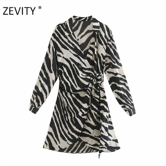 Women Vintage Animal Print  Mini Dress