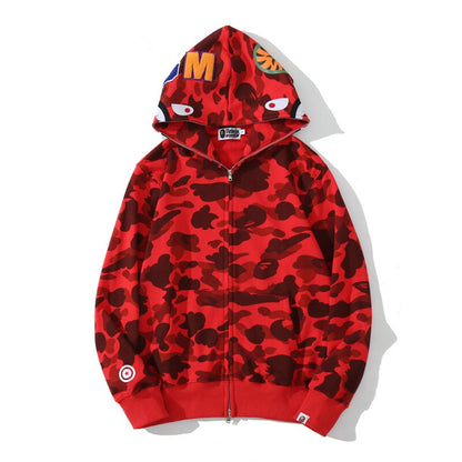 Kids/ Youth Anime Hoodie Shark Camo Full Zip