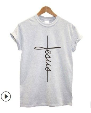 Plus Size Women's Vertical Cross Religious  T-shirt