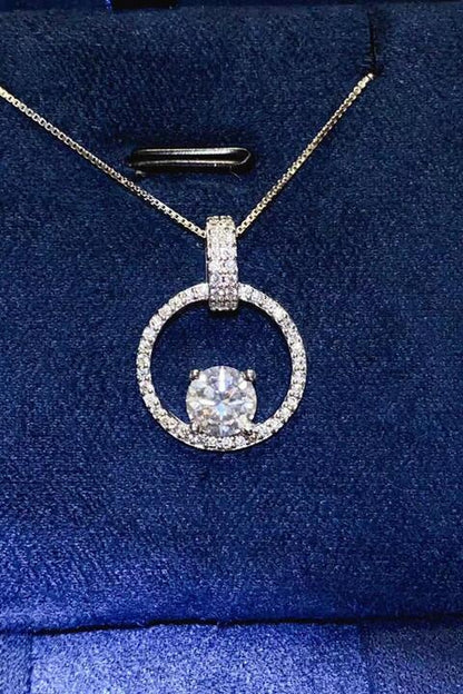 Moissanite 925 Diamond Circle S S Necklace