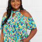 Sew In Love Full Size Perfect Paradise Printed Cold-Shoulder Dress
