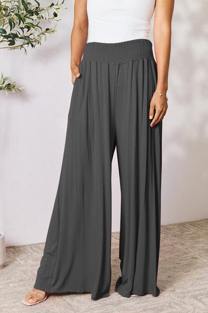 Double Take Smocked Wide Leg Pants