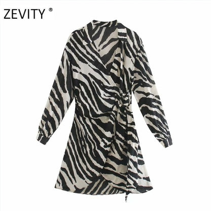 Women Vintage Animal Print  Mini Dress