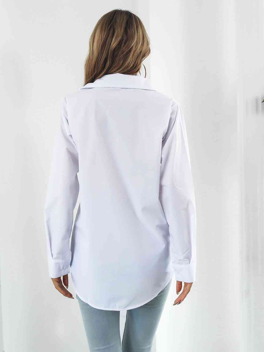 Stylish Collared Neck Buttoned Shirt with Pockets