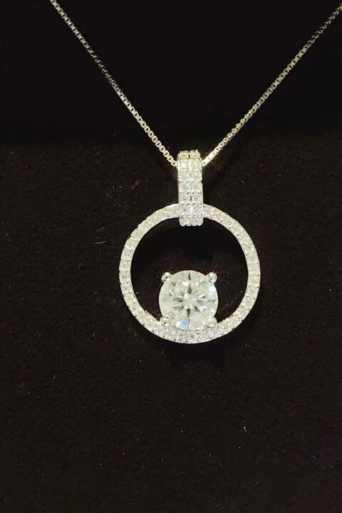 Moissanite 925 Diamond Circle S S Necklace