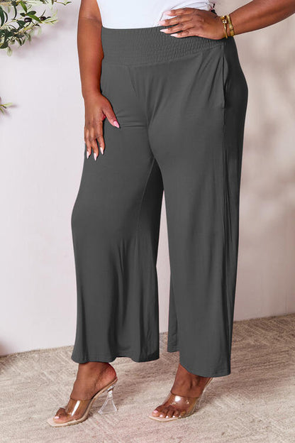 Double Take Smocked Wide Leg Pants