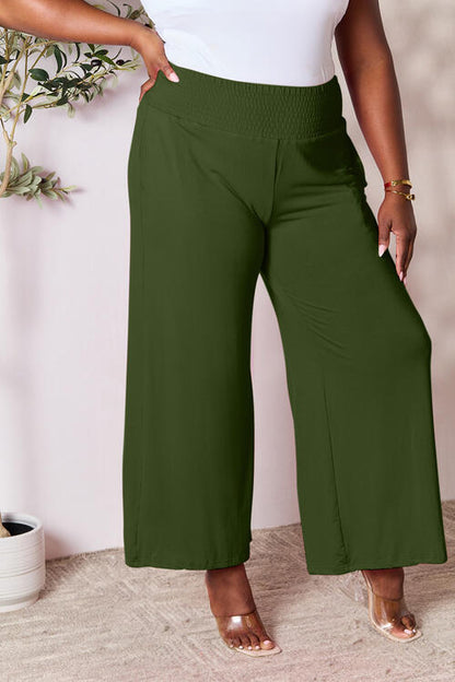 Double Take Smocked Wide Leg Pants