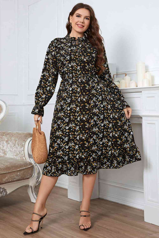 Melo Apparel Plus Size Floral Midi Dress