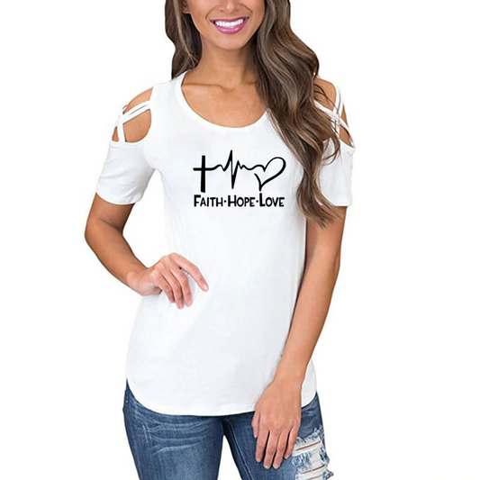 Women's Faith Hope Love Plus Size Tops